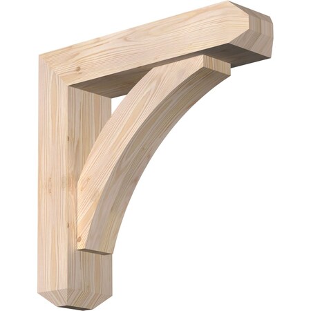 Ekena Millwork Thorton Craftsman Smooth Bracket w/ Offset Brace, Douglas Fir, 5 1/2"W x 22"D x 22"H BKT0604X22X22THR04SDF